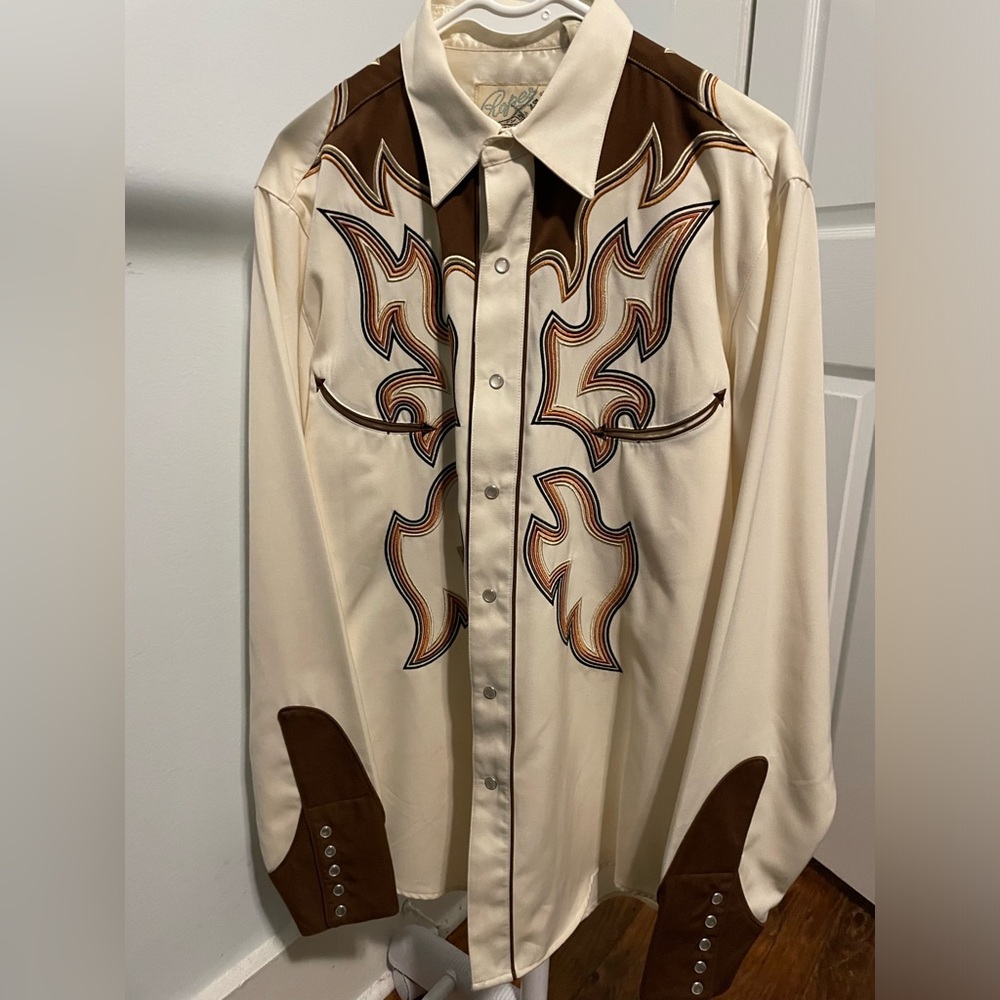 Men’s Large Old School Roper Western Button Down